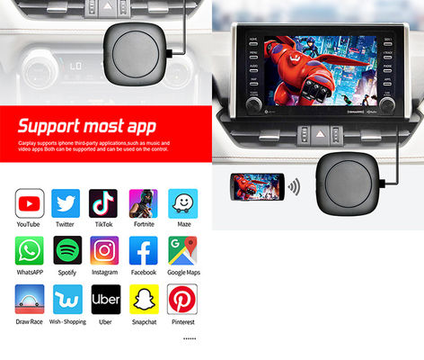5V de entrada de energia Mini USB Wireless Carplay Adaptador para Android Auto e Apple Carplay