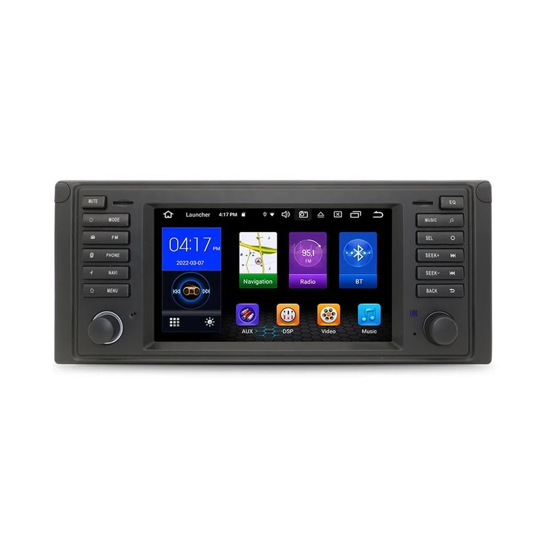 Botões RGB e suporte a microfone interno/externo OEM Car Radio para Dashboard 2din