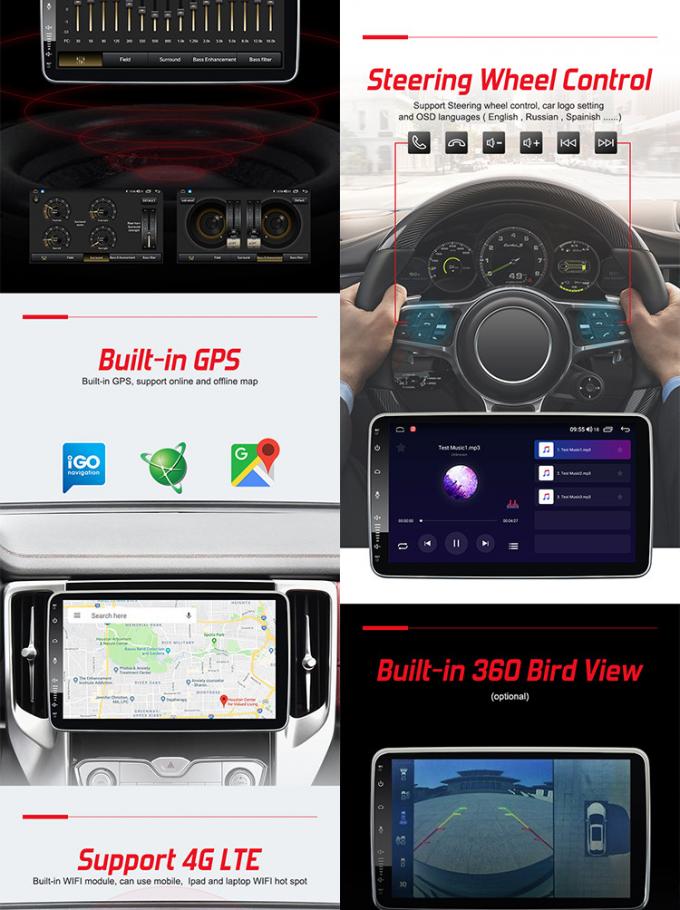 Universal Car Stereo 10.1inch Rotate Universal Car GPS Support RDS DAP Built-In 360 Panorama Camera ​